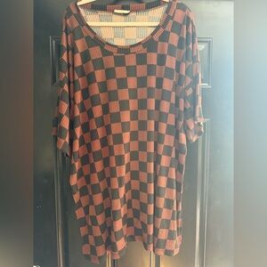 Checkered tunic dress